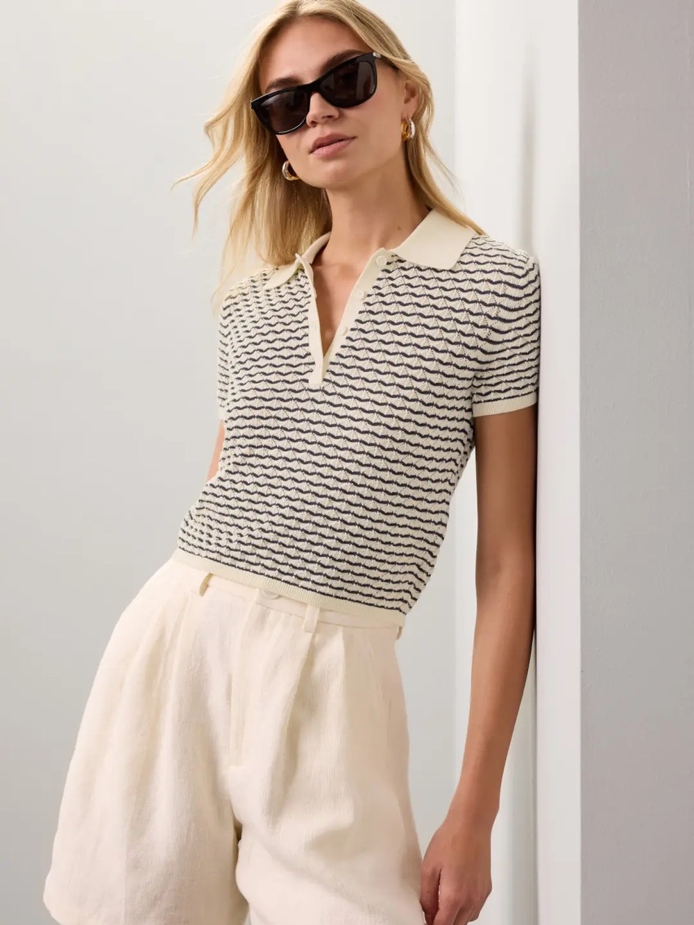 Diamond Pointelle Polo by Club Monaco